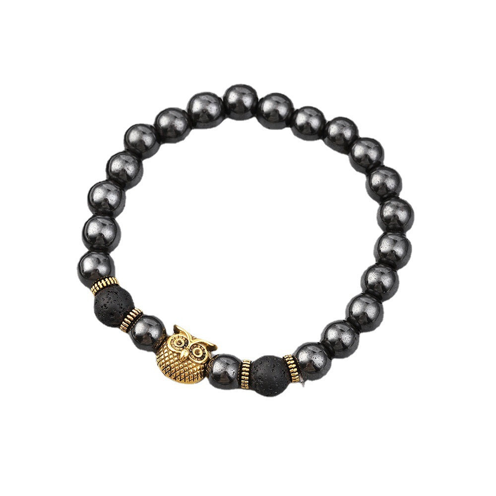 Wholesale Magnetic Iron Gallstone Owl Beaded Bracelet